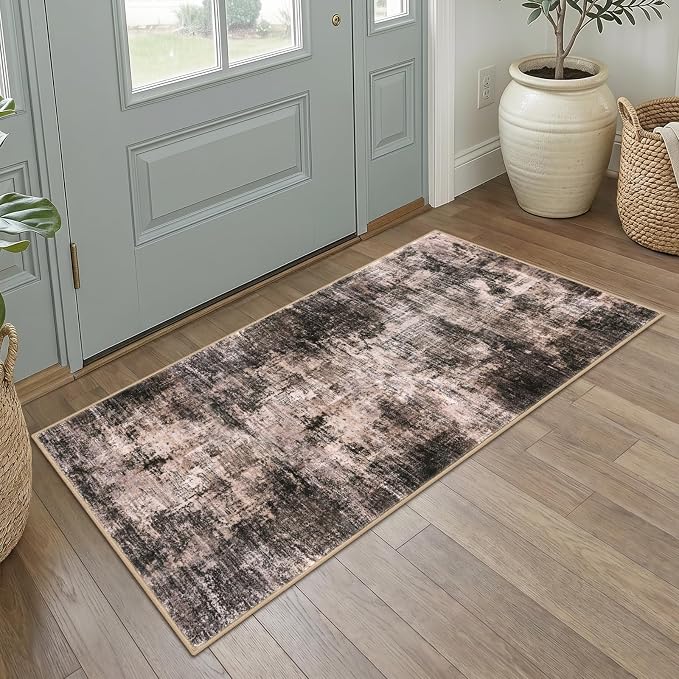 Abstract Runner Rug 2x4 Ft Entryway Rugs Washable Door Mat Indoor Entrance by iOhouze
