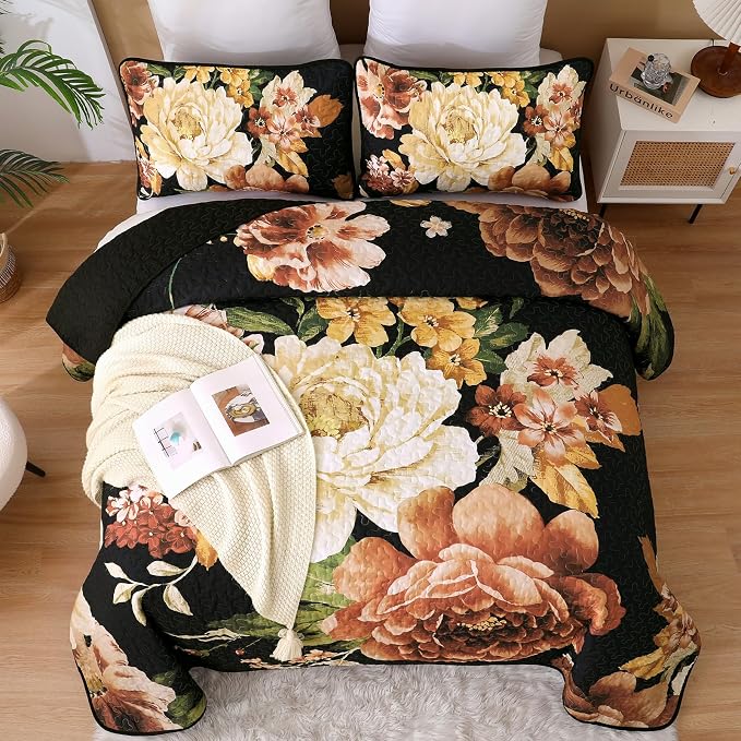 WONGS BEDDING Quilt King Size, Soft Microfiber Lightweight Farmhouse Bed Cover - Image 2