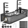 Under Desk Cable Management Tray Black, Cinati Wire Organizers No Drill by Cinati