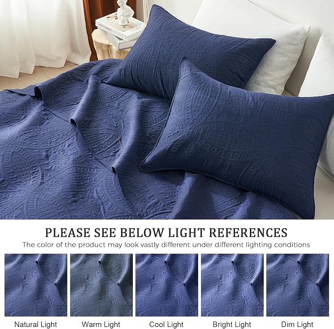 akkialla Queen Quilt Bedding Set, Lightweight Soft Bedspread Coverlet, Modern - Image 5