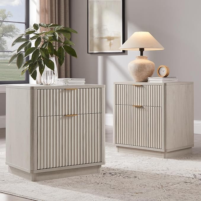 T4TREAM 23'' Fluted Nightstand Set of 2 by T4TREAMFurniture