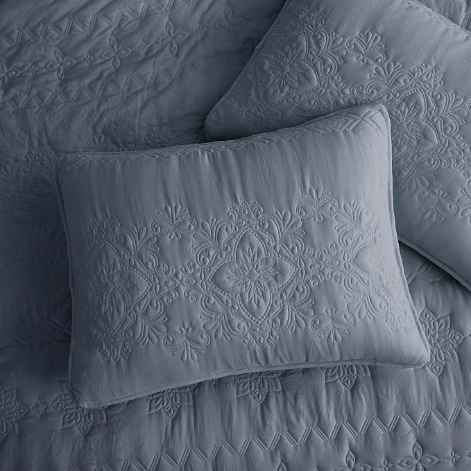 B2EVER Boho Blue Quilt Queen Size Bedding Sets - Image 4