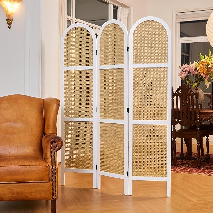 Svimi Room Dividers and Folding Privacy Screens, Pine Wood 5.6 Ft Double Hinged - Image 4