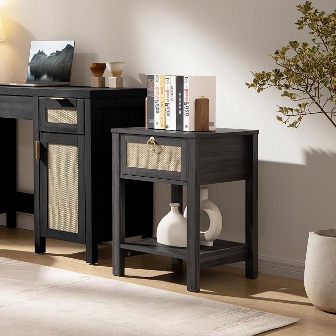 SICOTAS Rattan Nightstand Set of 2 - Image 8
