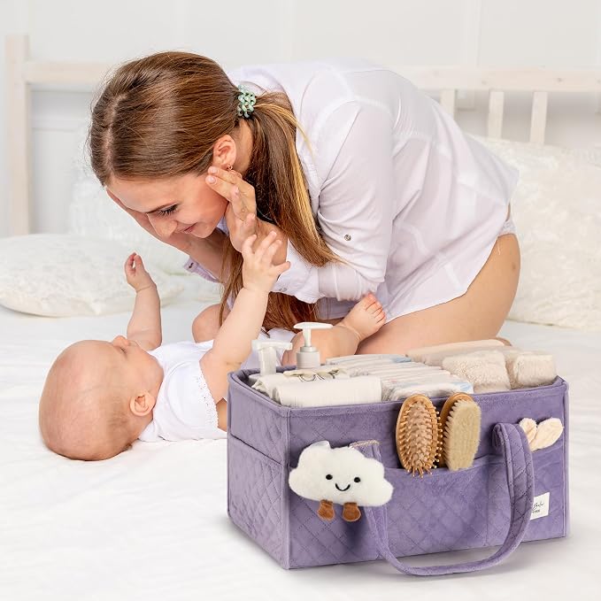 Baby Diaper Caddy Organizer, Baby Basket Shower Gift, Portable Changing Table - Image 7