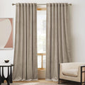RYB HOME Camel Beige Velvet Curtains 100 inches, Long Floor Length Drapes | by RYBHOME