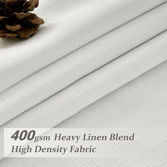 100% Blackout Linen 96 Inch Curtains 2 Panel Set - Image 2