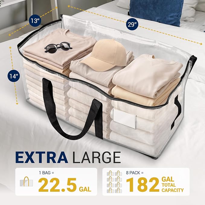 Reli. Moving Bags Heavy Duty Clear, Extra Large Totes | - Image 2