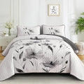 Mybedsoul Full/Queen Quilt Set Grey, Reversible Polyester Coverlet Set by Mybedsoul