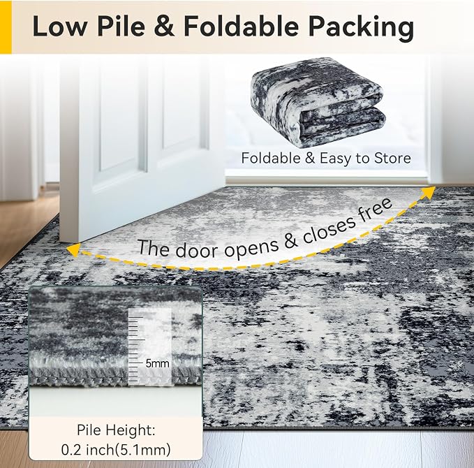 RELEANY Washable 6'x9' Abstract Area Rug - Image 5