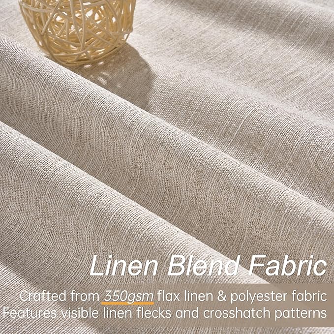 Topfinel 102 Inches Long Blackout Linen Curtains, Soundproofing Pinch Pleated - Image 2