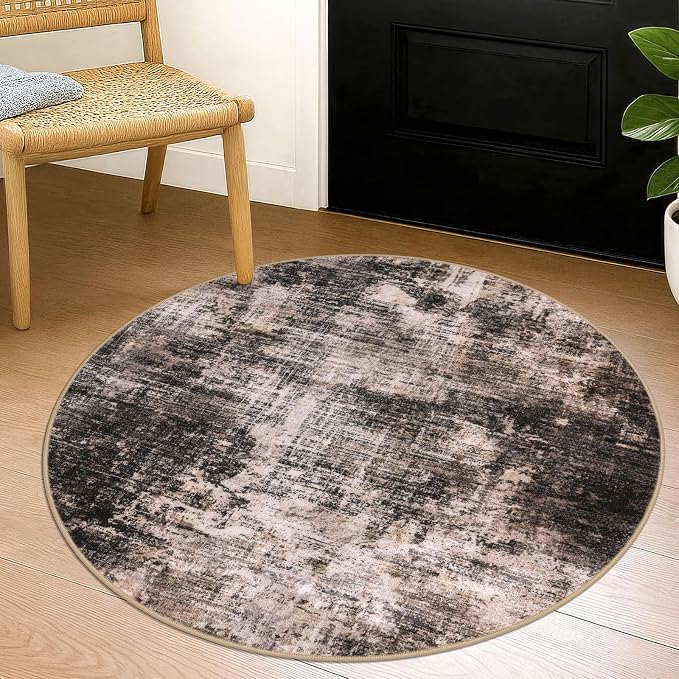 Round Area Rug 3 Ft Circle Entryway Rugs Round Washable Door Mat Indoor Entrance by iOhouze