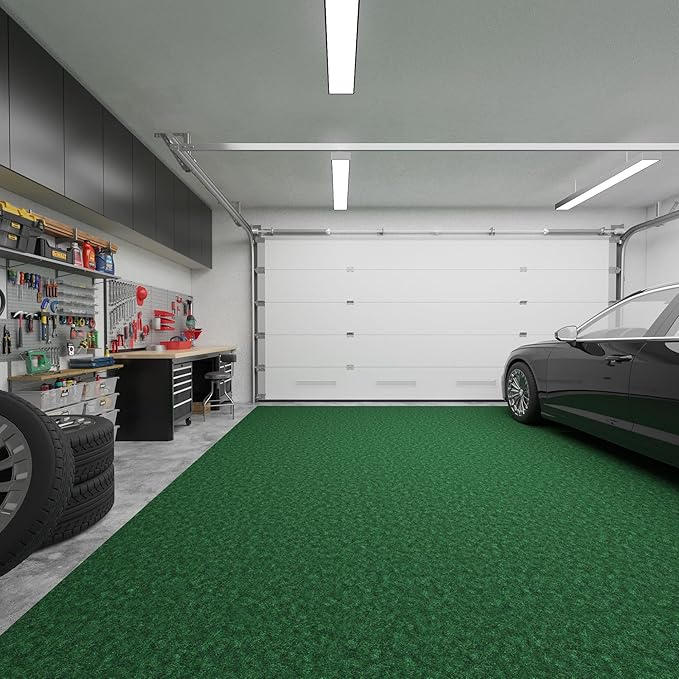 Ottomanson 6'6" x 27' Hallway Runner with Scraper Pile - Extra Durable Non-Slip Rug Mat for Indoor & Outdoor Use - Ideal for Kitchen, Entryway & Garage - High-Traffic Carpet, Green