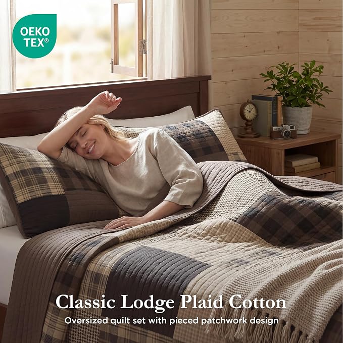 Woolrich Quilt Set Queen, Southwestern Aztec Bedding, Reversible Lightweight - Image 2