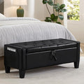 Modern Storage Ottoman Bench, PU Leather Upholstered End of Bed Bench by YourBeautifulSpace