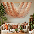 Macrame Wall Hanging Orange Boho Fiber Art Large Decor 57"W*31"L | Boho Wall by FLBER
