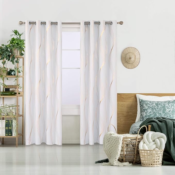Deconovo Curtains for Living Room, Pattern Blackout Curtains 108 Inch Long | by Unknown