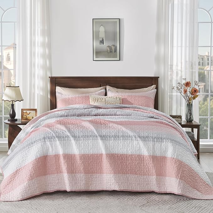 King Size Quilt Set Pink - Image 8