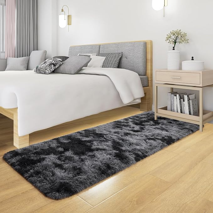 Fluffy Runner Rugs for Bedroom Aesthetic 2x6 Feet, Shag Soft Bedside Rug - Image 6