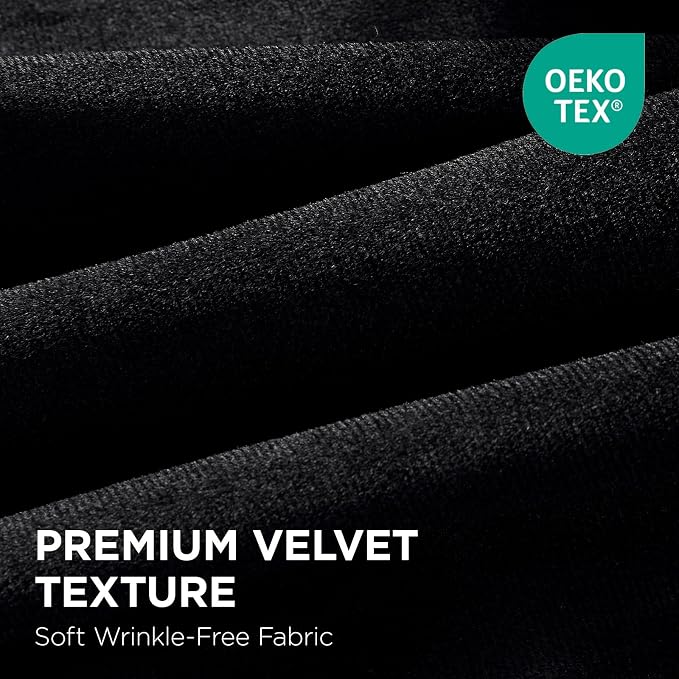 Joydeco 100% Blackout Curtains Velvet Black Out Curtain 72 Inch Drapes | - Image 2