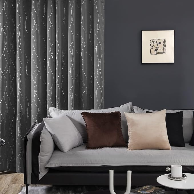 Deconovo Living Room Curtains 63 Inches Long, Thermal Insulated, Room Darkening - Image 4
