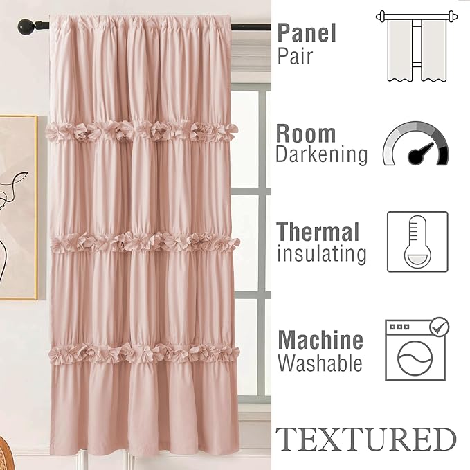 Thermal Insulated Window Curtains, Rustic Rod Pocket Drapes - Image 4