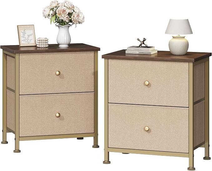 DUMOS Nightstand Set of 2, Bedside Table by DumosLifestyle