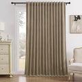 Timeper Taupe Velvet Curtain W104 x L96 inches 1 Panel, Thermal Insulated Light by Timeper