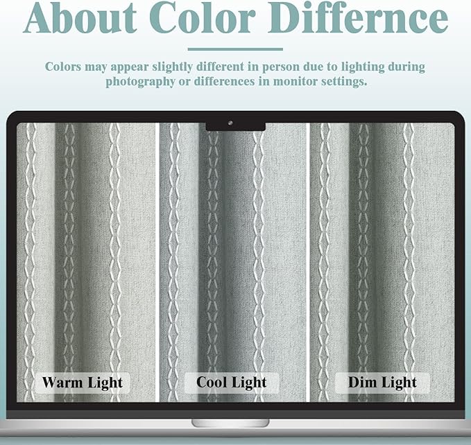 Teal 100% Boho Blackout Curtains 72 Inch 2 Panels - Image 5