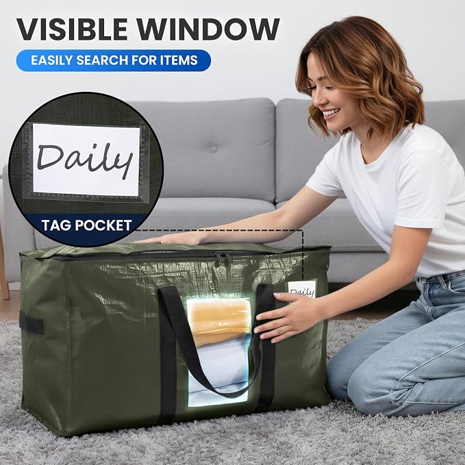 TAILI 6 Pack Green Extra Large Moving Bags, Storage Bag - Image 5