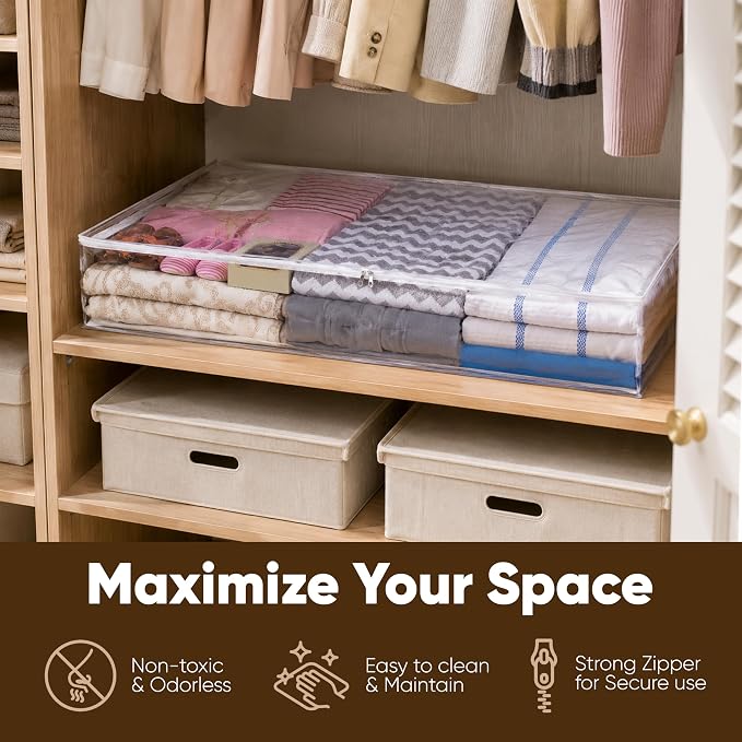Masirs Clear Underbed Storage Bag, Durable Vinyl Material to Shield Your - Image 5