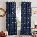 NICETOWN Navy Blue Blackout Curtain Panels 84 inches Long | Foil Printed by NICETOWN
