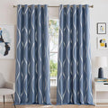 NICETOWN Stone Blue Blackout Living Room Curtain Panels 84 inch Long, W66 x L84 by NICETOWN