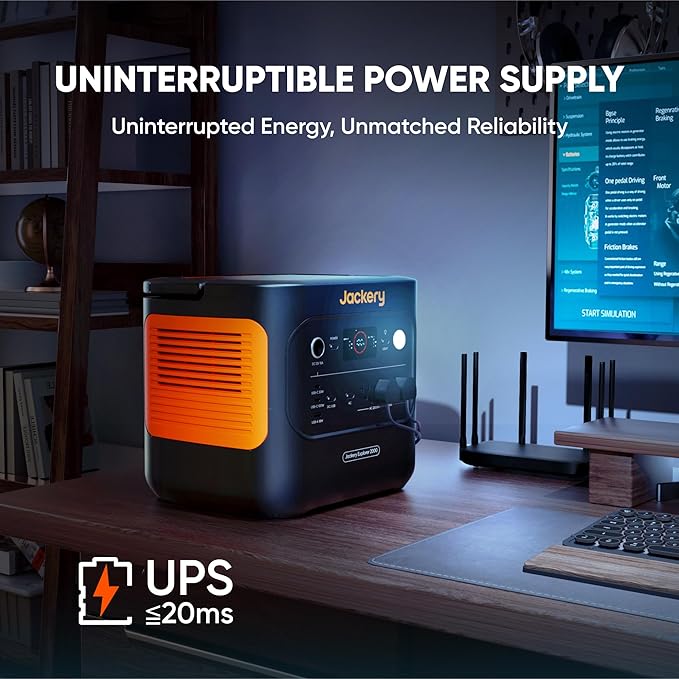 Jackery Explorer 2000 v2 Portable Power Station with 2x200W Solar Panels, 2042Wh LiFePo4 Battery, 2200W Solar Generator, 20ms UPS, USB-C PD 100W Fast Charging for Power Outages, Emergencies, Camping