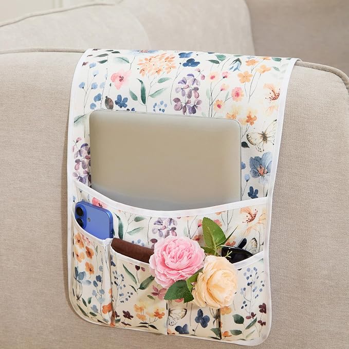 Sofa Armrest Organizer Non-Slip Arm Chair Hanging Caddy Remote Control Holder - Image 2