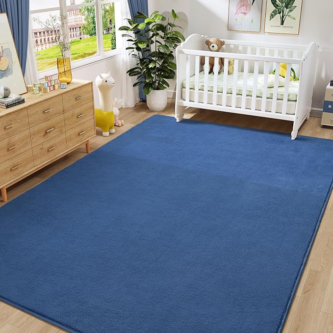 Large Area Rugs for Bedroom Living Room, 8x10 Blue Memory Foam Rug | Thickened - Image 8