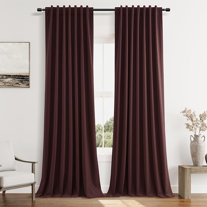 100% Blackout Curtains 90 Inch Length 2 Panels Set by Guken