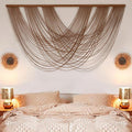 Large Macrame Wall Hanging Brown Die-Dyed 59.00" W x 31.00" L Boho Wall Decor by FLBER