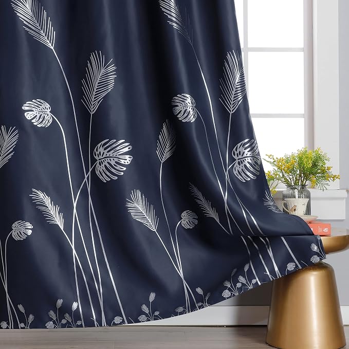 Navy Blue Blackout Curtain Extra Wide - Image 4