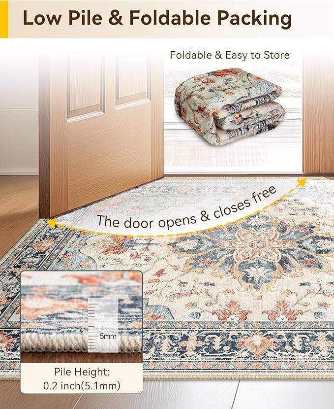 RELEANY Washable Area Rug, Runner 3'x7', Water Repellent, Pet Friendly - Image 6