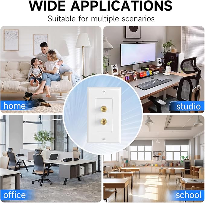 4 Pack Speaker Wall Plate with Low Voltage Mounting Bracket for Banana Plug 1.0 Speaker Home Theater