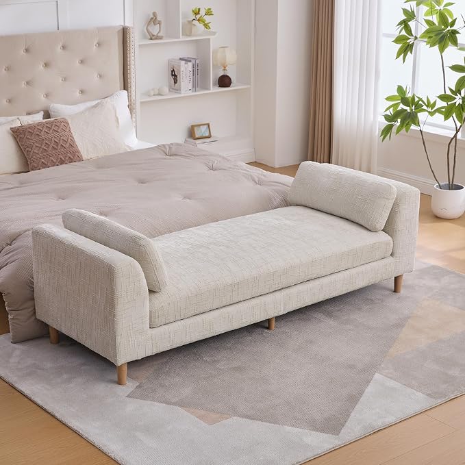 KEIKI 83.1" Upholstered End of Bed Bench by KEIKI