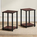 Furinno Turn-N-Tube Toolless Assembly Side Table Set of 2, Stackable 2-Tier by Furinno-FitsYourSpaceFitsYourBudget