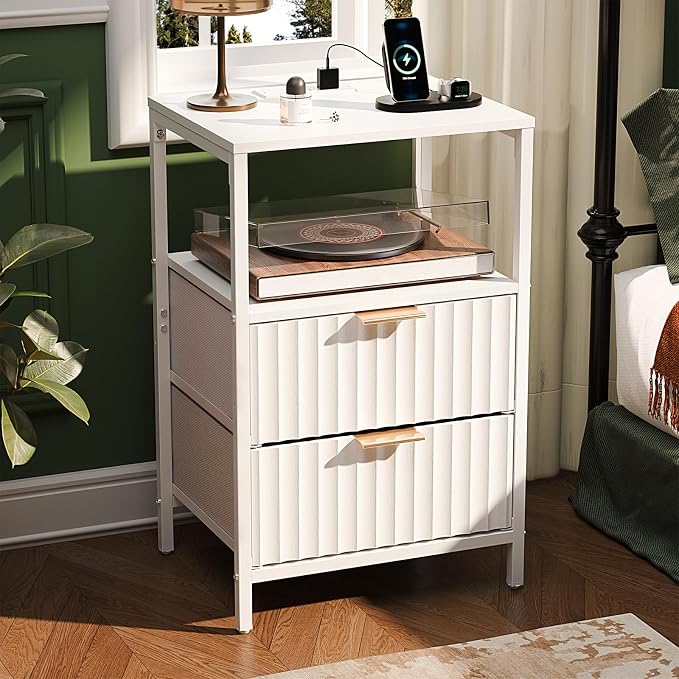 VINGLI White Nightstands Set of 2 - Image 3