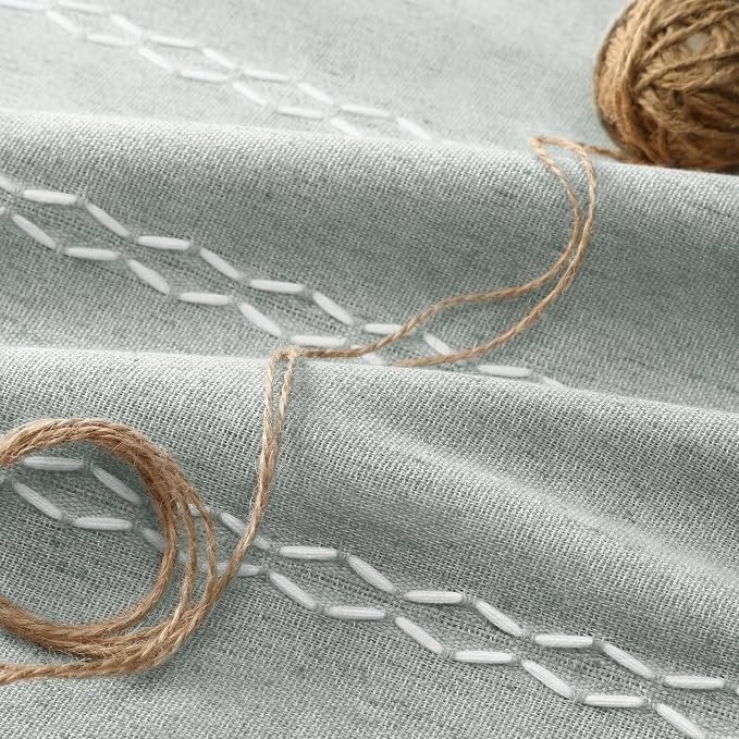 Teal 100% Boho Blackout Curtains 90 Inch 2 Panels - Image 4