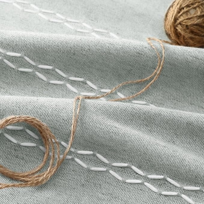Teal 100% Boho Blackout Curtains 63 Inch 2 Panels - Image 7