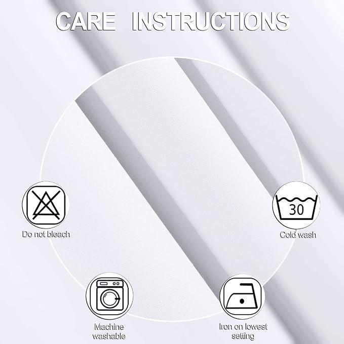 100% Blackout Curtains 52 x 84 Inches Long Thermal Insulated White Curtains - Image 6