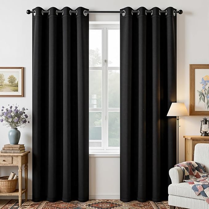 Joydeco Blackout Curtains 90 Inches Long 1 Panel, Thermal Insulated Long by JOYDECO
