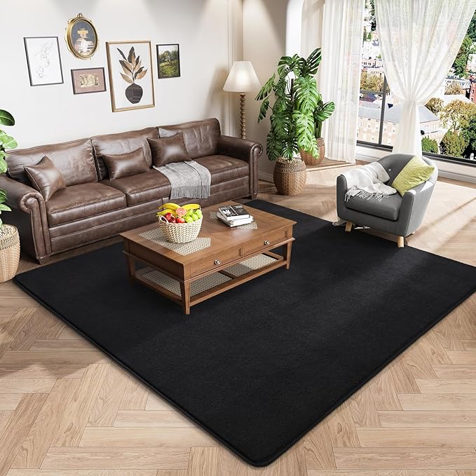 6x6 Square Area Rugs for Bedroom Living Room, Modern Non Slip Minimalist Carpet by AmeareaDirect