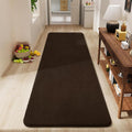 Modern Soft Hallway Runner Rug, 2x6 Feet Brown Washable Runner Rugs | Fluffy by AmeareaDirect